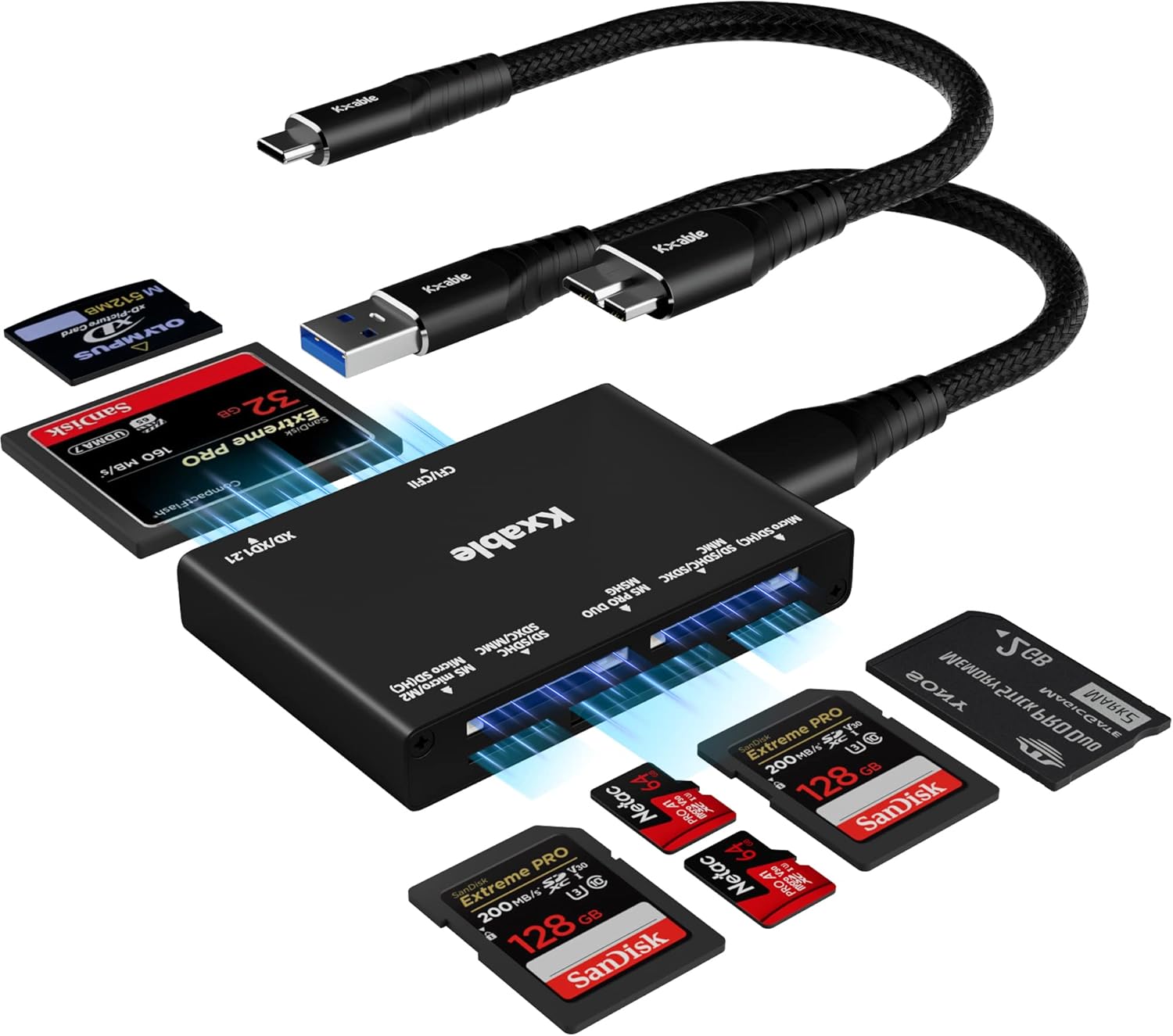 High-Speed 7-in-1 SD Card Reader by Kxable