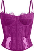 Corset Tops For Women Lace Mesh Crop Tank - Flattering Date Night Fit