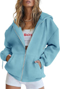 Women's Zip Up Y2K Hoodie Sweatshirt - Fleece Lined Casual Track