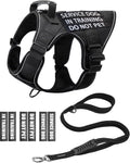 Reflective Service Dog in Training Vest Harness Leash Set - Heavy Duty