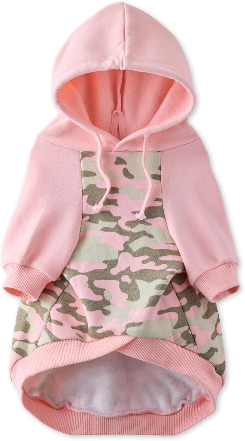 Rocky II Extra Comfy Dog Hoodie for All Breeds in Pink Camo