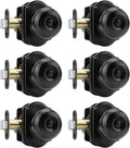 Black Door Knobs Interior Privacy - Matte Black 6 Pack