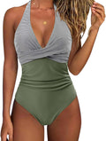 Women Sexy Tummy Control One Piece Swimsuit - Slimming Halter Fit