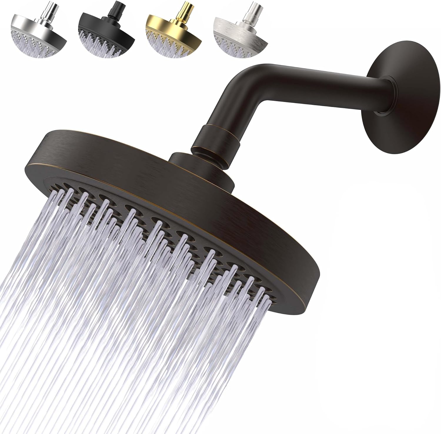 High Pressure Shower Head with Easy Clean Nozzles 6ft Bronze