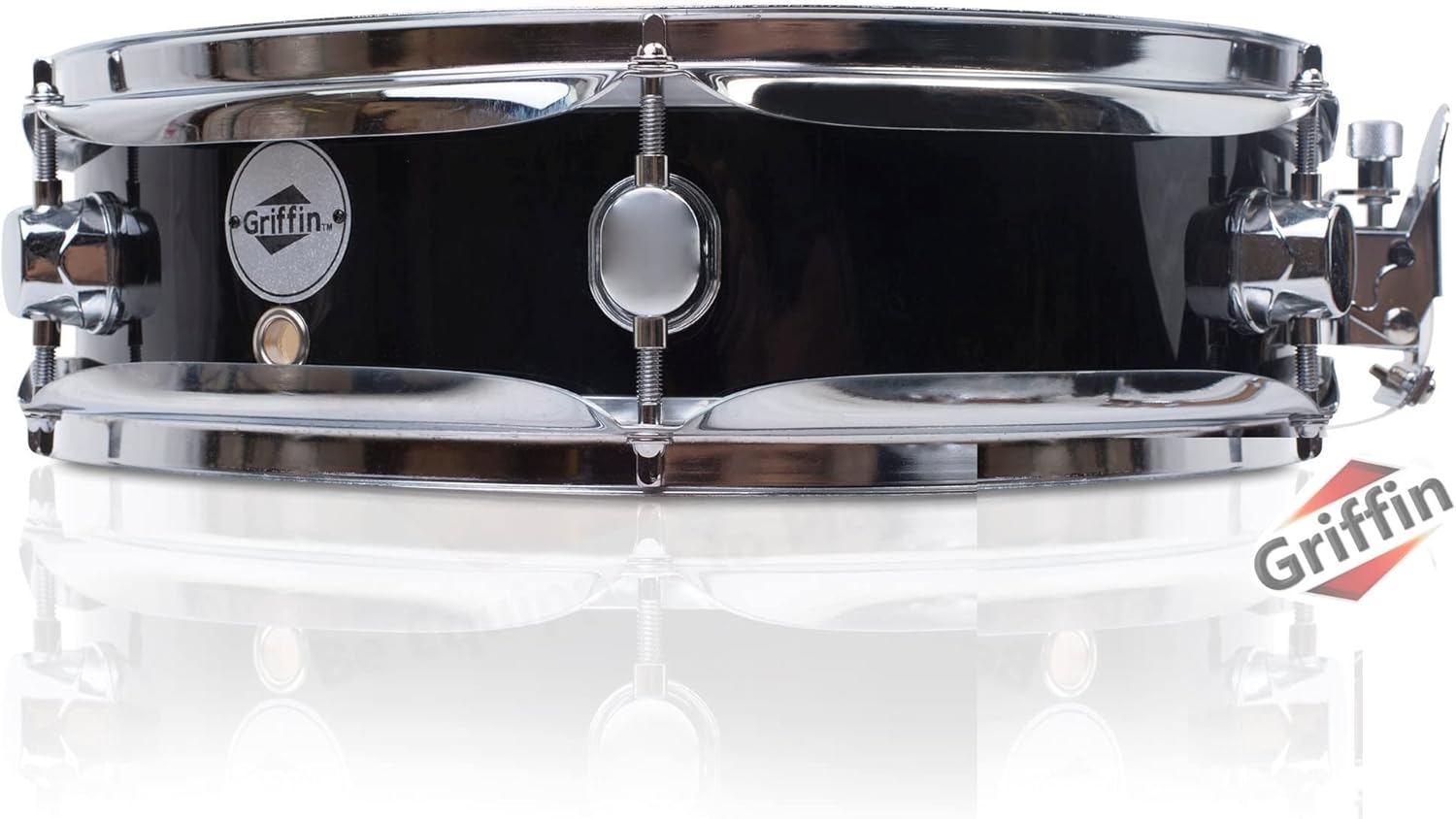 GRIFFIN 13x3.5 Piccolo Snare Drum with Black PVC Wrap