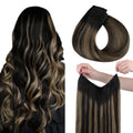 Wire Hair Extensions 18 in 95g Natural Black Mixed Chestnut Brown