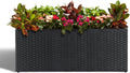 Large Rectangular Block Planter Box - Tall Rattan-Style Planter 36in