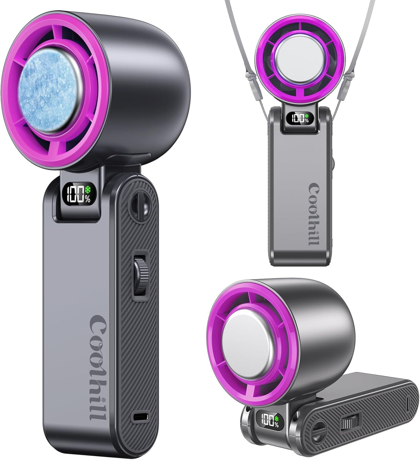 Handheld Portable Fan with Ice Cooler for Ultimate Cooling