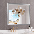 40x36 in Bathroom Mirror Silver Framed - Brushed Nickel Elegance