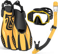 Snorkeling Gear for Adults - Panoramic Mask, Dry Snorkel Set