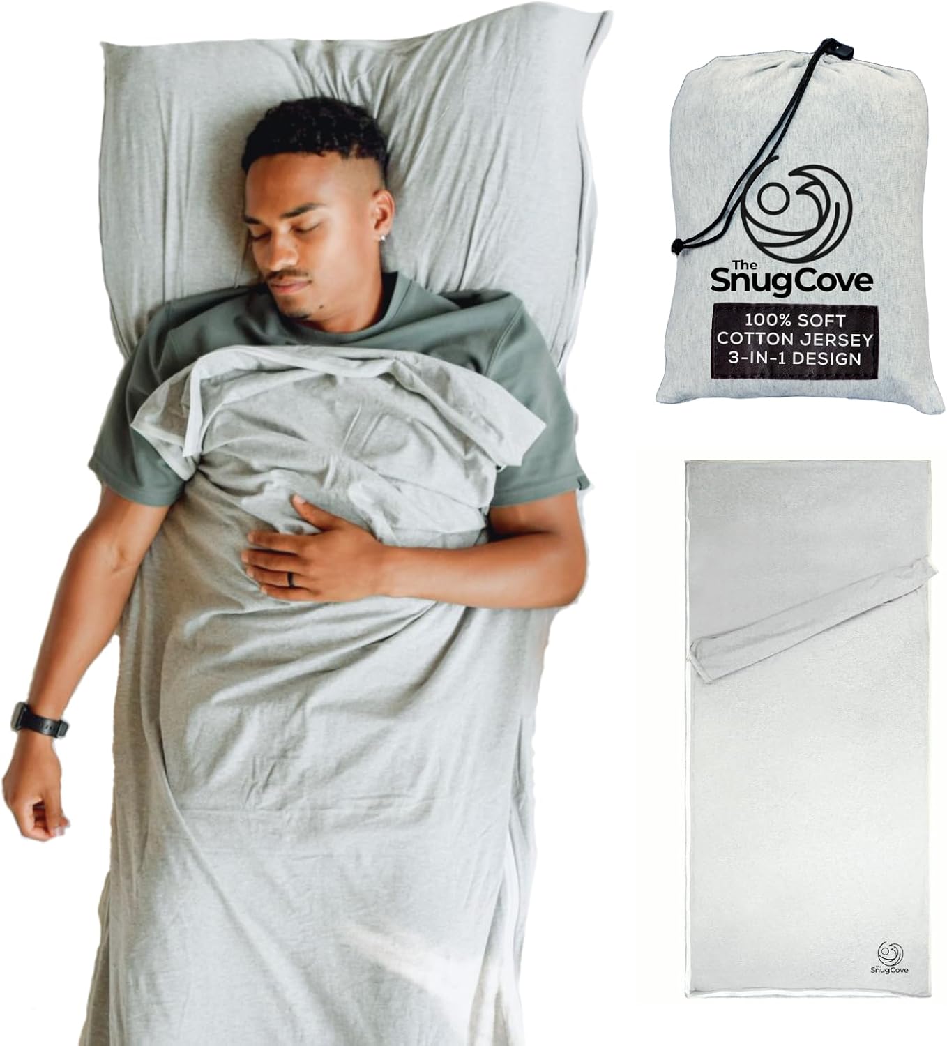 Soft Cotton Sleeping Bag Liner for Travel and Camping Comfort