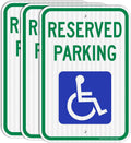 Reserved Parking Sign 18 x 12 in Reflective Aluminum - 3 Pack