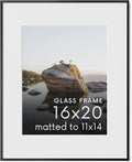 16x20 Picture Frame with Real Glass & Black Metal for Home