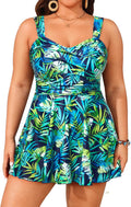 Plus Size Two Piece Tankini Swimsuit for Women - Flowy Swim Dress
