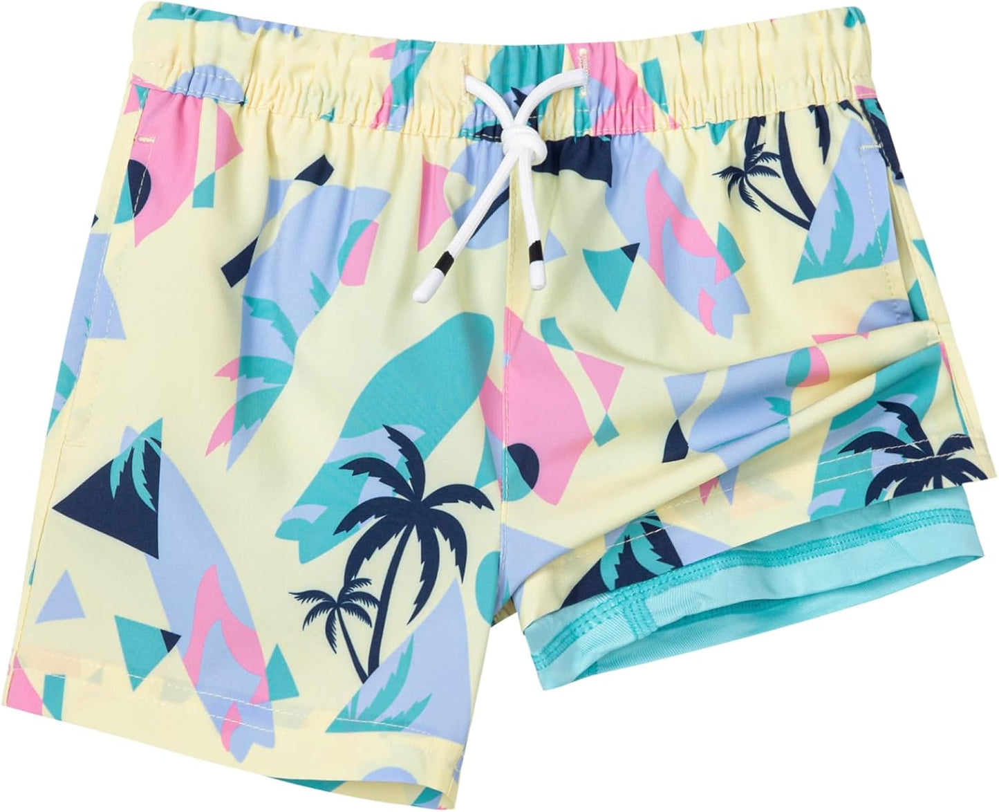 SURF CUZ Boys Swim Trunks with Boxer Brief Liner for Kids