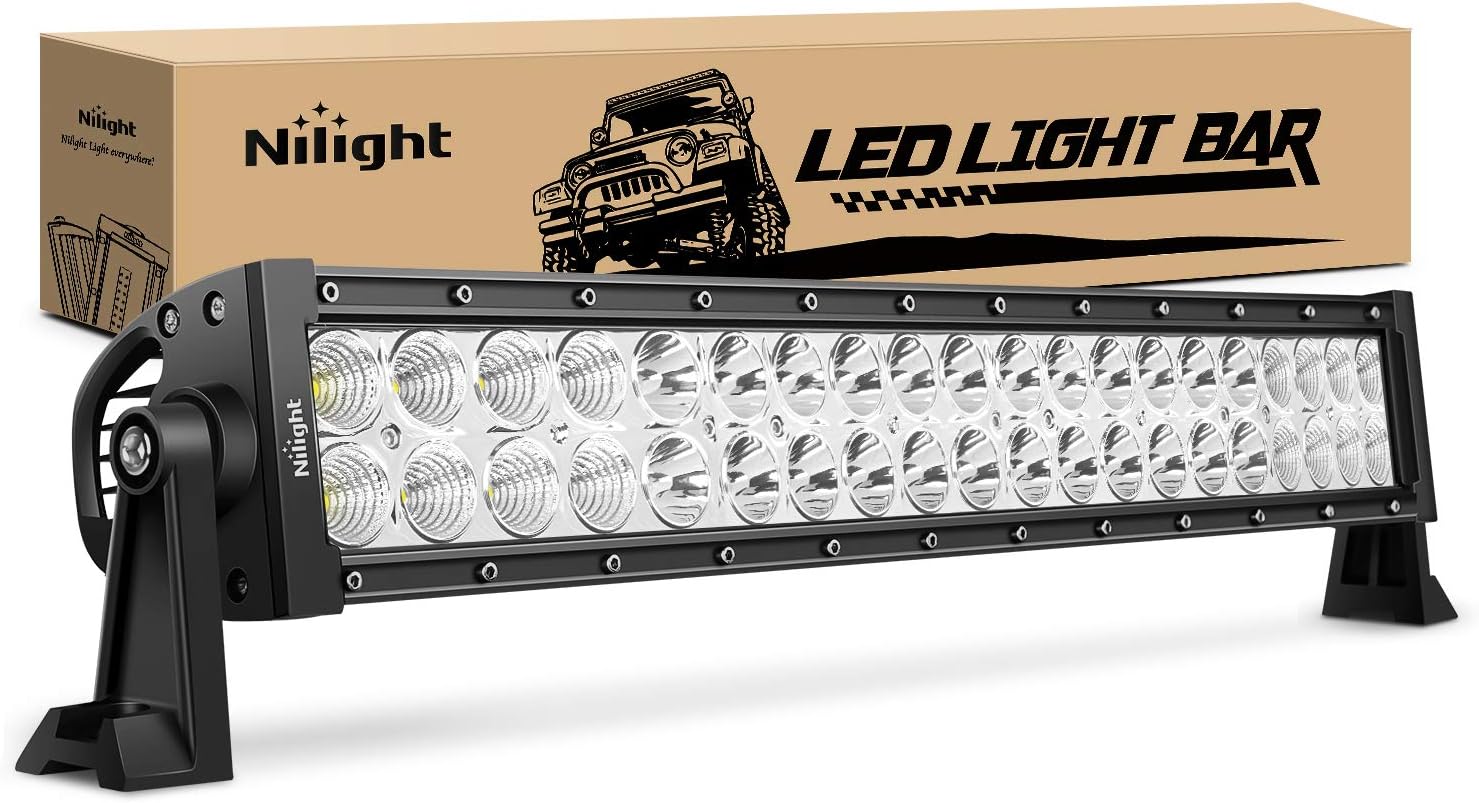 Nilight 22in 120W LED Light Bar for Offroad SUV Truck Boat