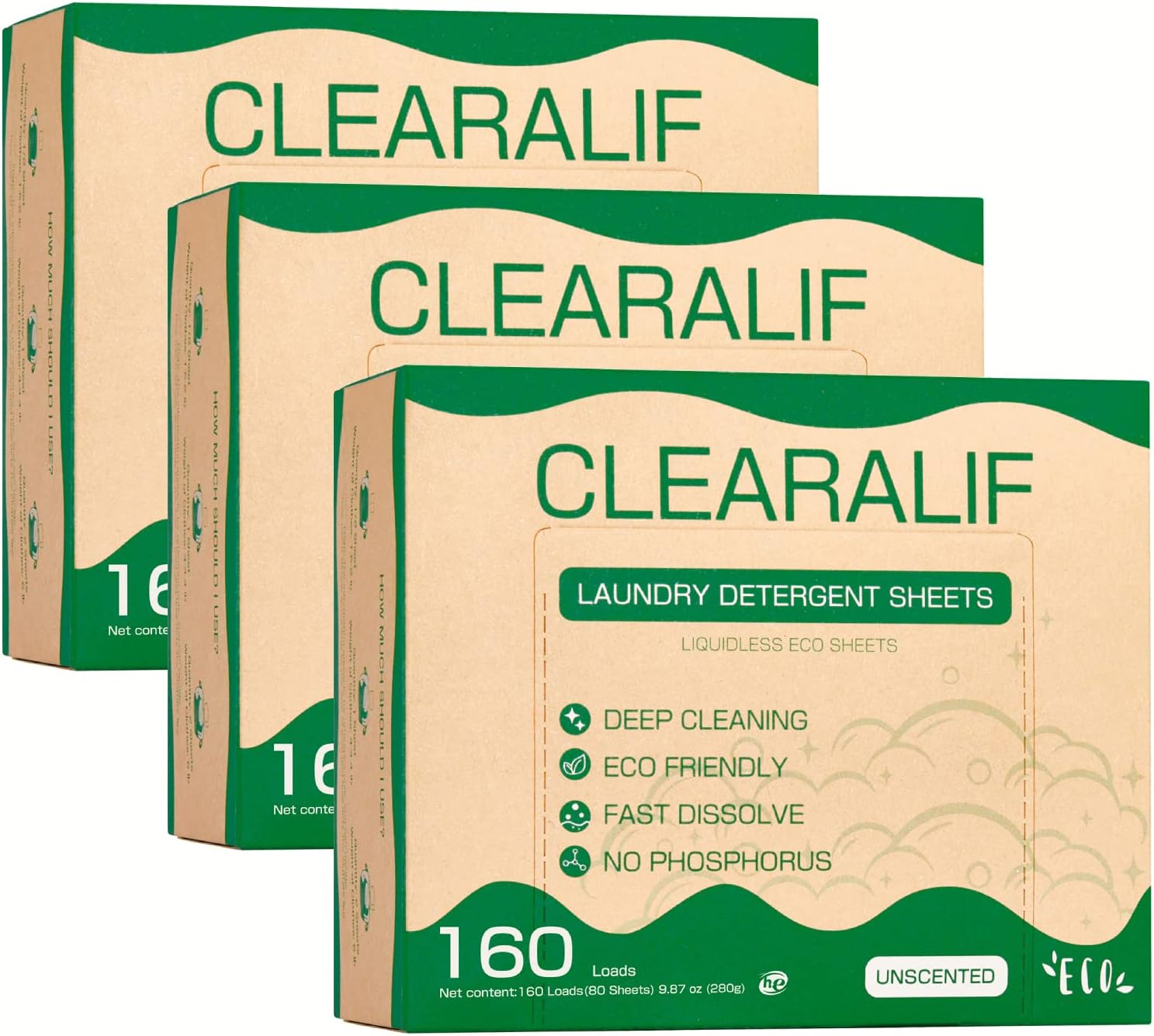 CLEARALIF Laundry Detergent Sheets for Powerful Eco-Friendly Clean