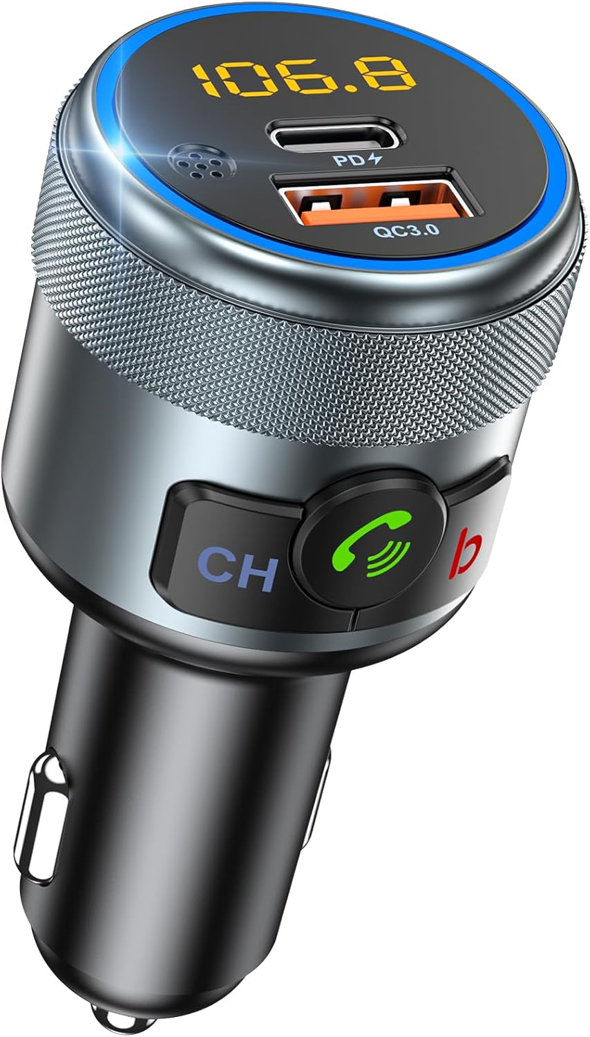 LENCENT Wireless FM Transmitter - Hi-Fi Sound, Fast Charging