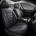 Black Leather Car Seat Covers Full Set - 2 Seaters, Waterproof