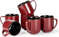 LERATIO 12oz Ceramic Coffee Mugs Set of 6 - Large Porcelain Mugs