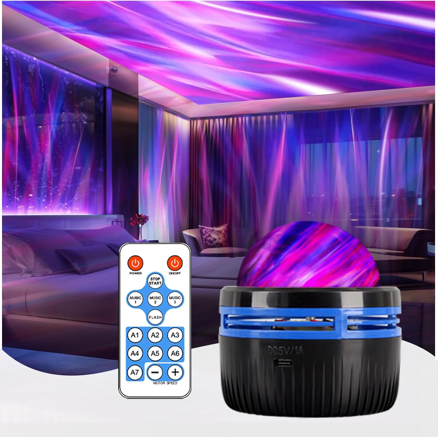 2-in-1 Galaxy & Ocean Wave Light Projector - Transform Any Space!