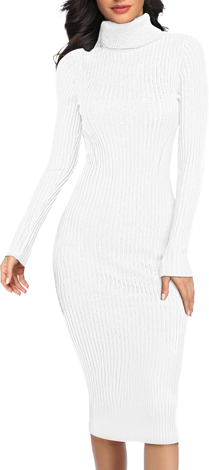 v28 Women Stretchable Knitted Long Sleeve Slim Fitted Dress