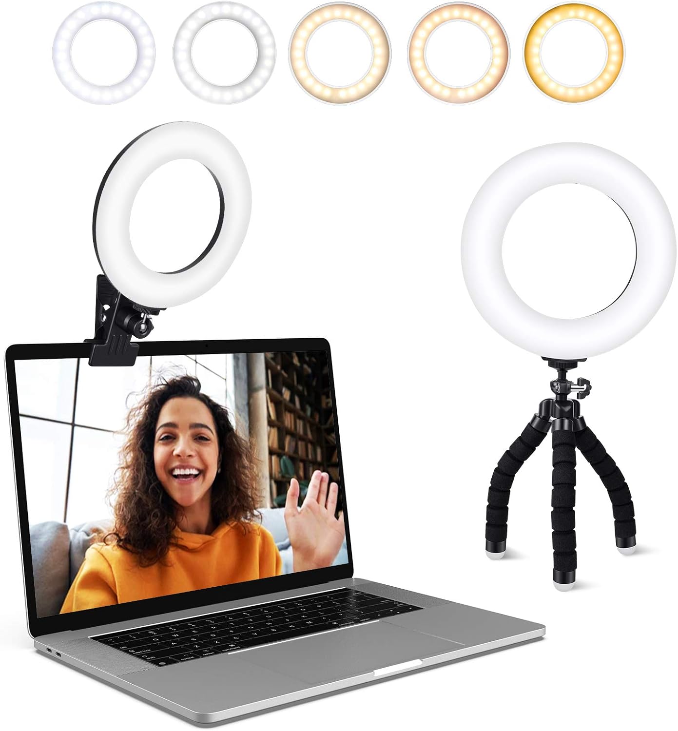 ACMEZING Laptop Clip Ring Light - Perfect Webcam Illumination