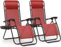 Maroon Zero Gravity Chairs Set of 2 Outdoor Folding Recliners