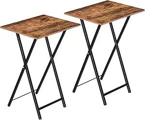 HOOBRO Folding TV Tray Tables Set of 2 for Small Spaces