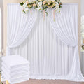20ft x 8ft Wrinkle Free White Backdrop Curtains for Parties - Smooth