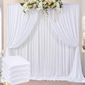 20ft x 10ft Wrinkle Free White Backdrop Curtains for Parties - Smooth
