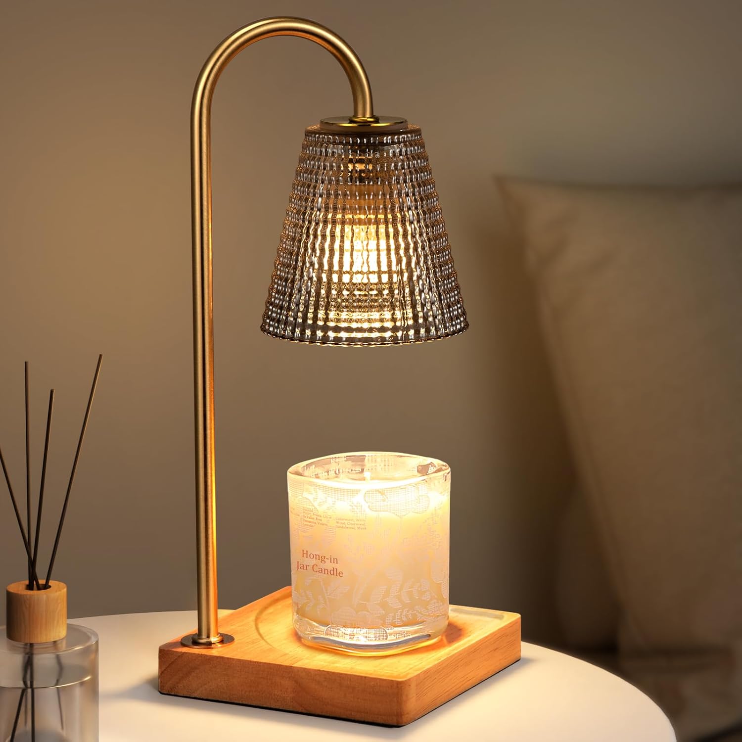 Hong-in Black and Gold Candle Warmer Lamp for Home Decor