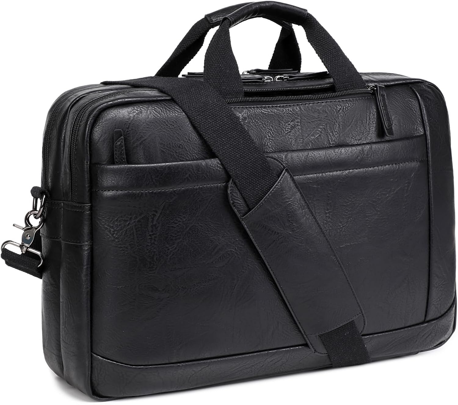 Faux Leather Messenger Bag for Men: 3 in 1 Convertible Design