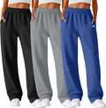 Wide Leg Sweatpants 3 Pack for Women - Comfy Baggy Joggers