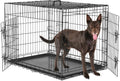 Sweetcrispy Large Dog Crate with Divider Panel - Secure Foldable 36in