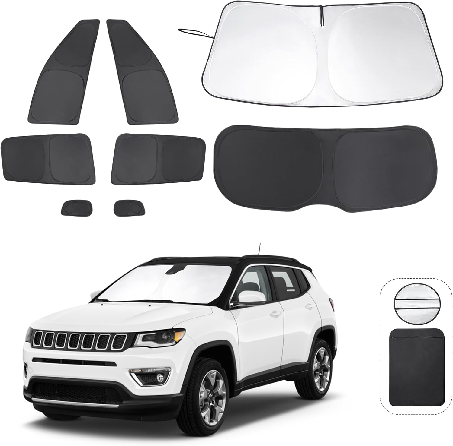 TINGLU Window Shades for Jeep Compass 2017-2024: UV Protection