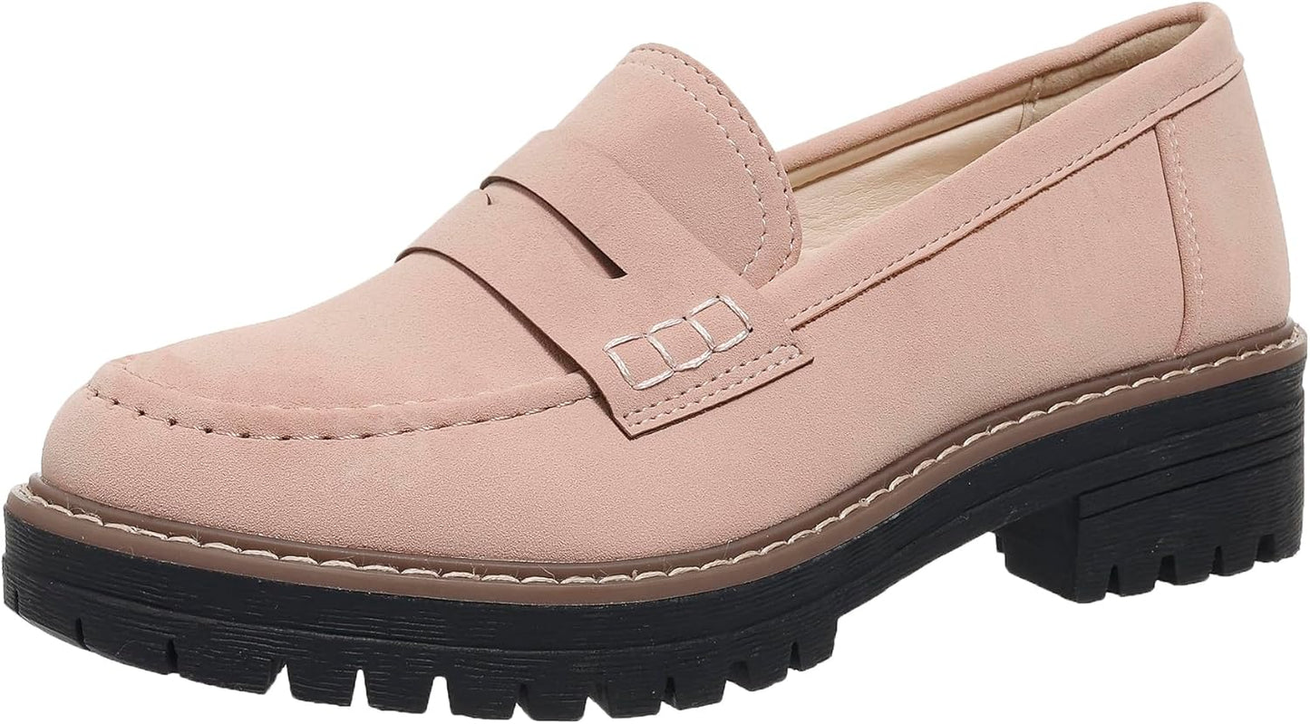 Womens Loafers Shoes Platform Chunky Penny Loafer for Comfort