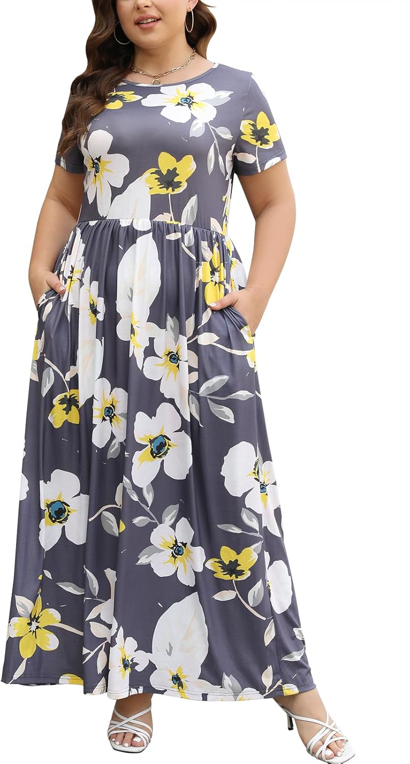 Plus Size Maxi Dresses for Curvy Women with Pockets