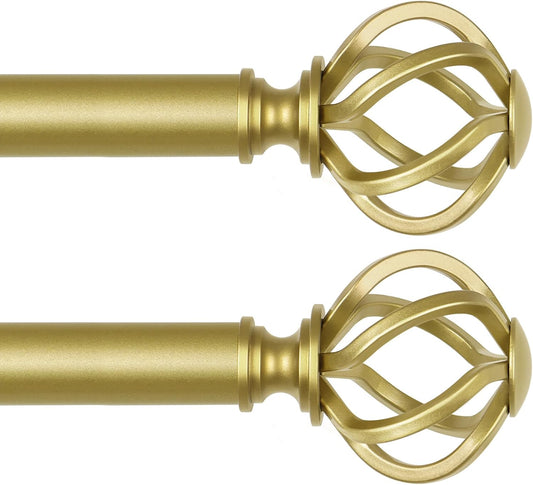 Telescoping Curtain Rods for Windows 48 to 84 Inch - 2 Pack