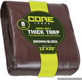 8 Mil Brown/Black Tarp Cover 12 x 25 - Heavy Duty Waterproof