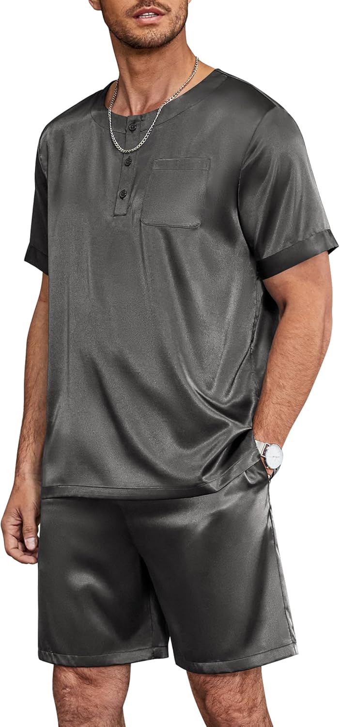 Ekouaer Men Silk Pajamas Set for Ultimate Comfort and Style