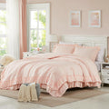 Beige Comforter Set Twin XL Ruffle Farmhouse Bedding - Cozy All-Season