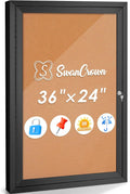 SWANCROWN Outdoor Bulletin Board 36x24in - Lockable Weather-Ready