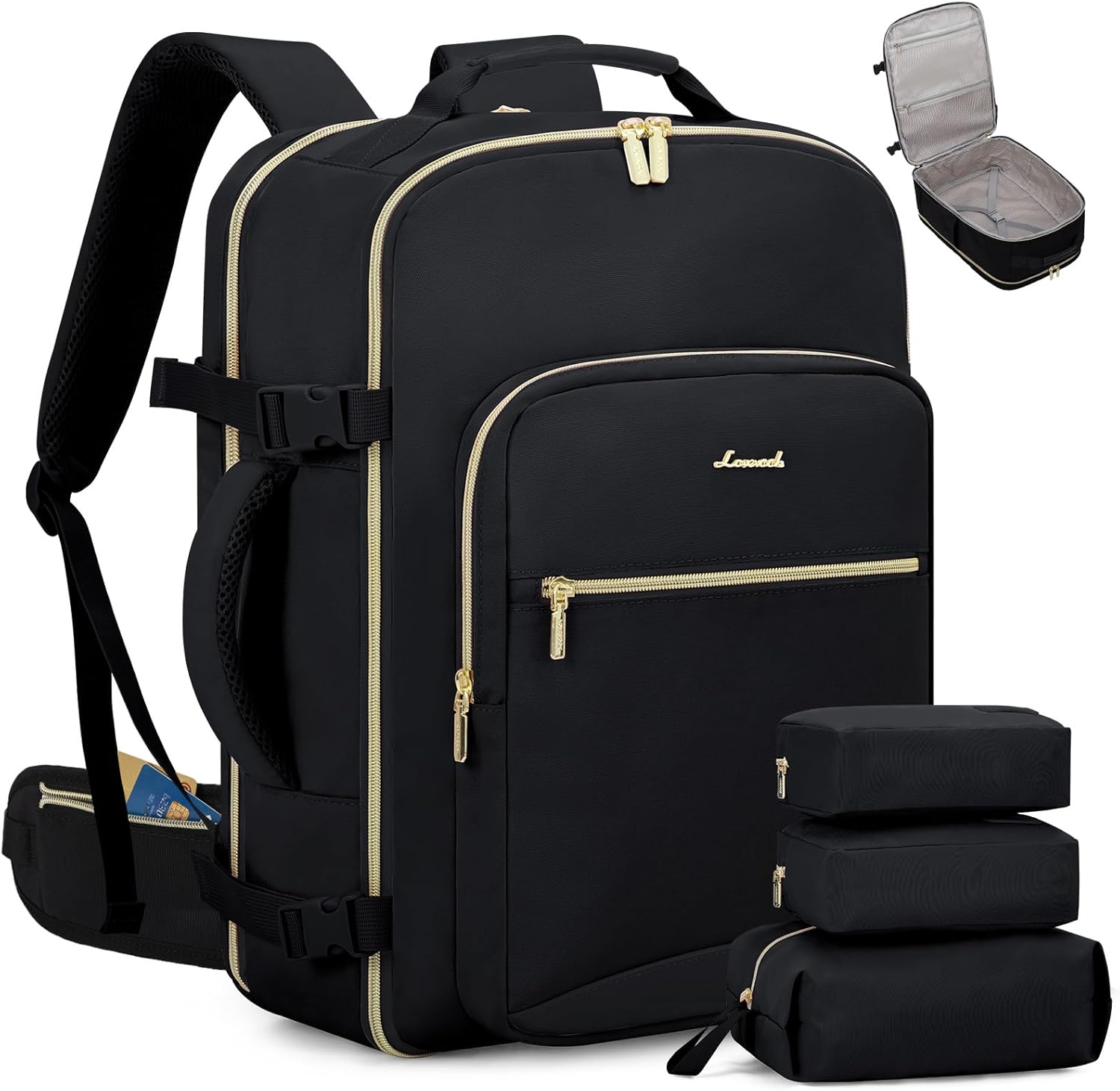 LOVEVOOK Travel Backpack for Women with Adjustable Waist Strap