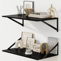 Fun Memories Floating Shelves 24W x 12D Set of 2 - Sturdy Large Wall
