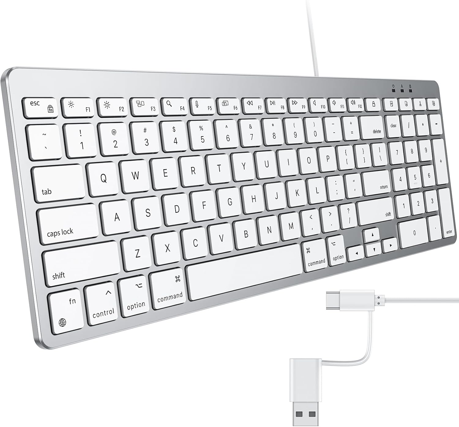 OMOTON Wired Keyboard: Mac Compatible Dual Interface