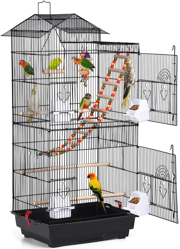Yaheetech 39-inch Roof Top Large Flight Bird Cage for Small Birds
