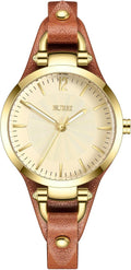 BUREI Women Watches Simple Leather Strap Luxury Quartz Timepiece