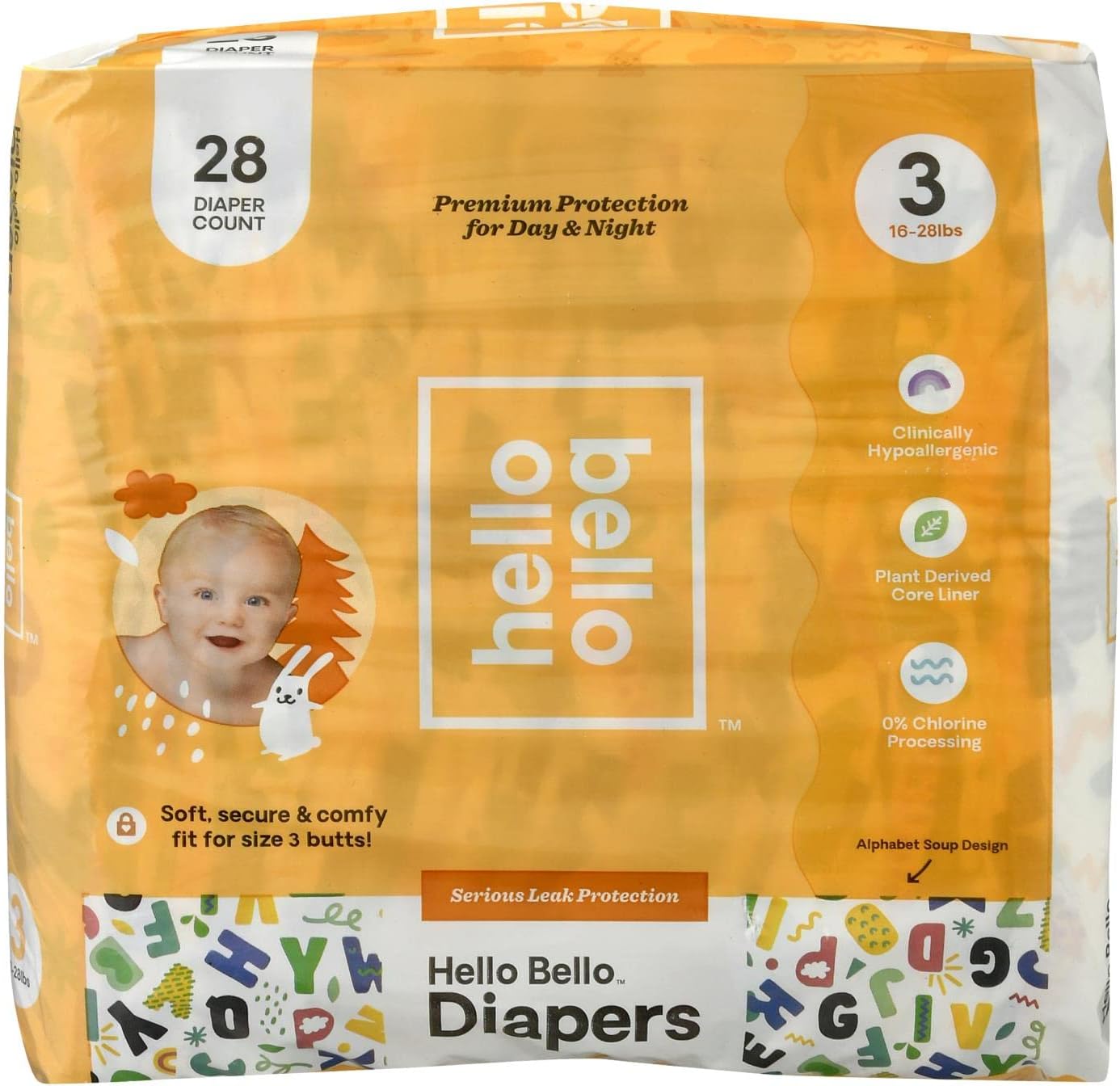 Hello Bello Size 3 Baby Diapers - Extra Absorbent & Hypoallergenic!