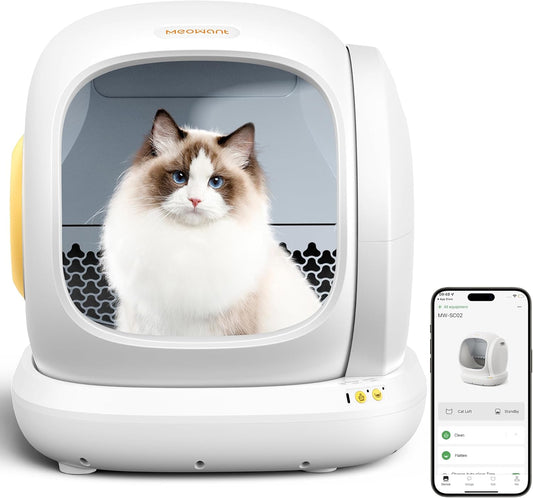 MeoWant 75L Self-Cleaning Cat Litter Box - Odor-Free & Easy Maintenance!